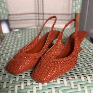 Katy Perry Collections Woven Slingback Flats in Terracotta